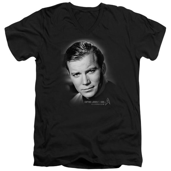 Star Trek - Captain Kirk Portrait - Slim Fit V Neck Shirt - X-Large