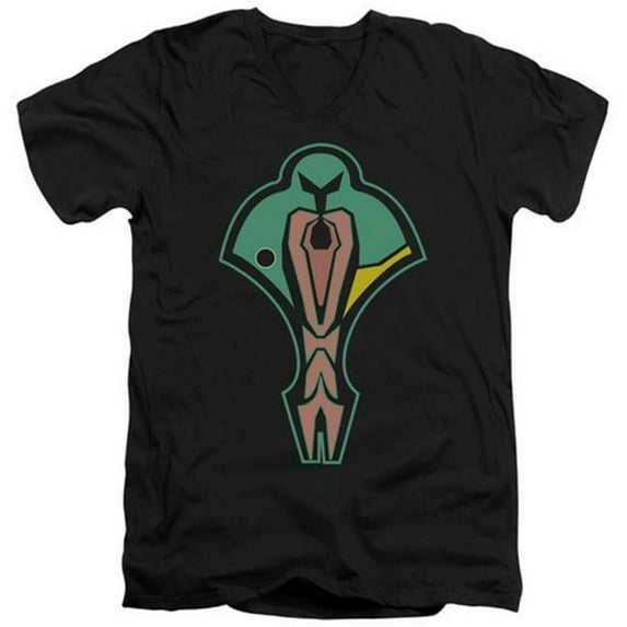 Star Trek-Cardassian Logo - Short Sleeve Adult 30-1 V-Neck Tee - Black- Medium