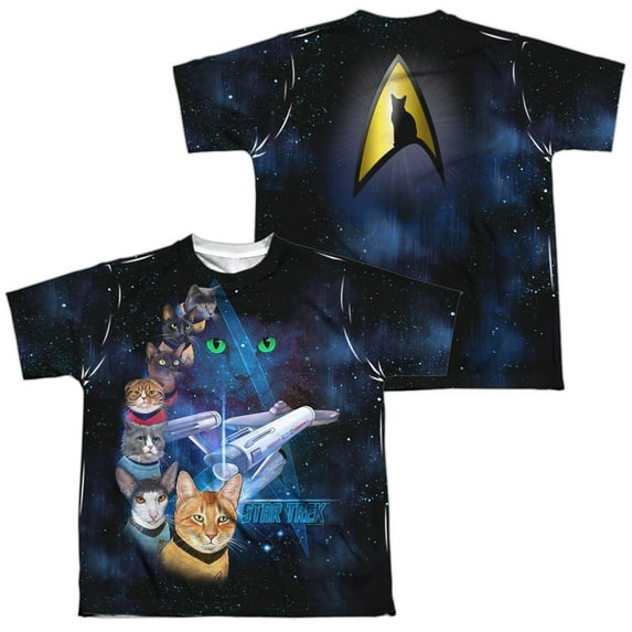 Star Trek - Cast Of Cats (Front/Back Print) - Youth Short Sleeve Shirt - X-Large