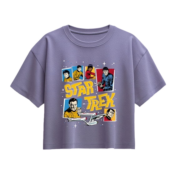 Star Trek - Character Squares - Youth Girls Boxy T-Shirt