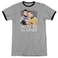 thumbnail image 1 of Star Trek Chicks Dig Adult Ringer Heather Black, 1 of 1