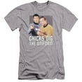 thumbnail image 1 of Star Trek Chicks Dig Premium Canvas Adult Slim Fit 30/1 T-Shirt Athletic Heather, 1 of 1
