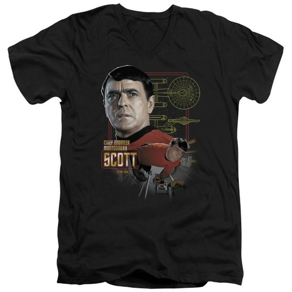 Star Trek - Chief Engineer Scott - Slim Fit V Neck Shirt - X-Large