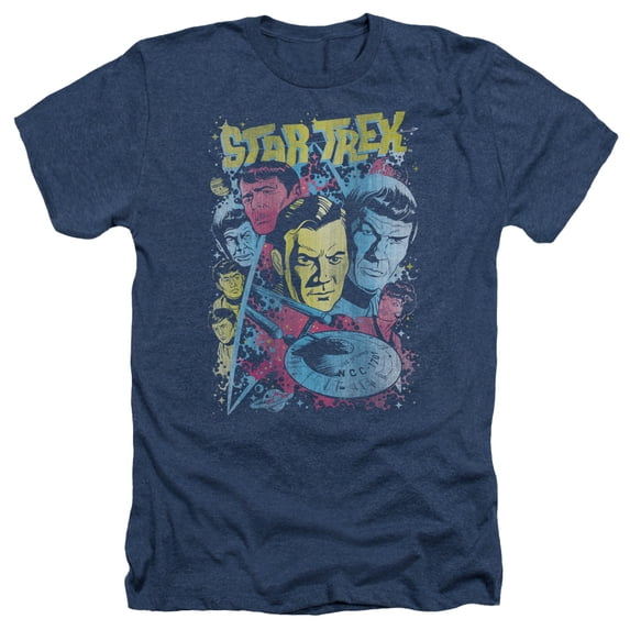 Star Trek - Classic Crew Illustrated - Heather Short Sleeve Shirt - Large