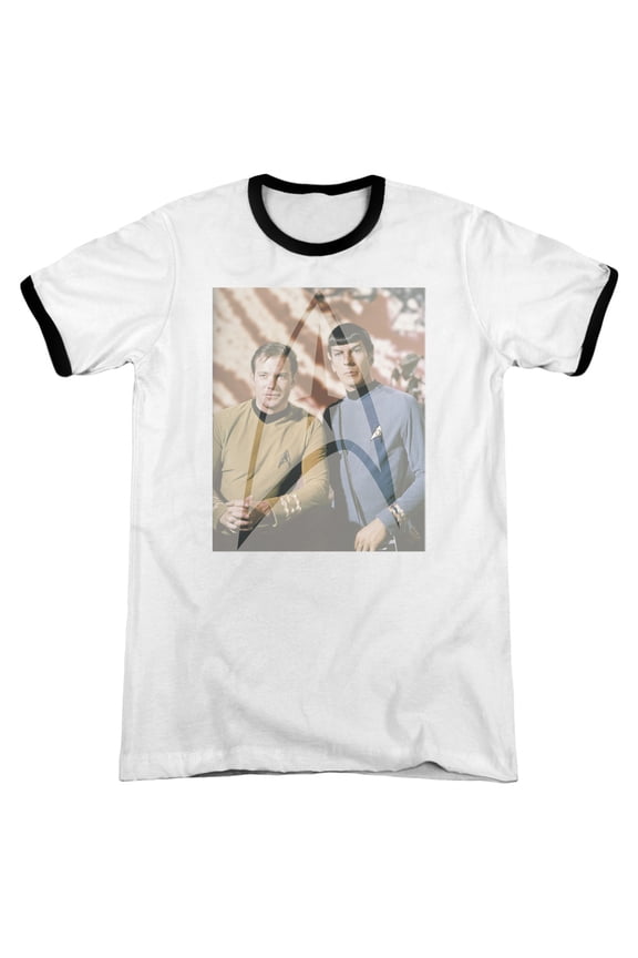 Star Trek Classic Duo Adult Ringer White Black