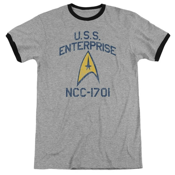 Star Trek Collegiate Arch Adult Ringer Heather Black