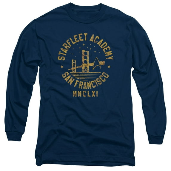 Star Trek Collegiate Bridge Long Sleeve Adult 18/1 T-Shirt Navy