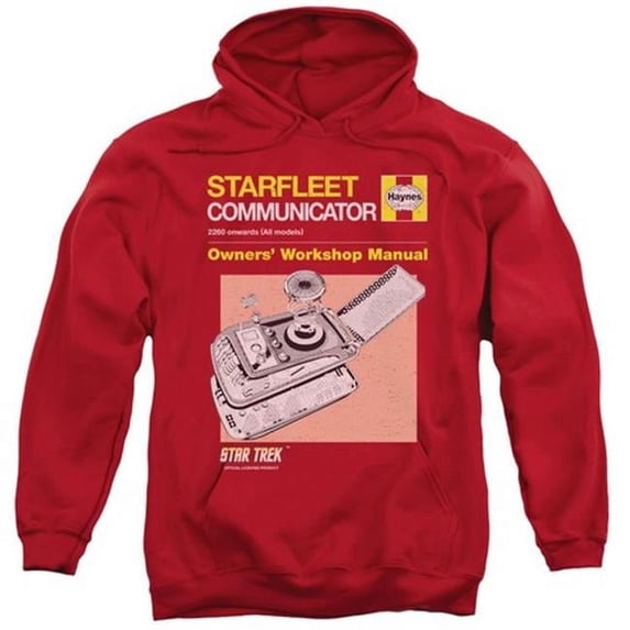 Star Trek-Comm Manual - Adult Pull-Over Hoodie - Red- 3X