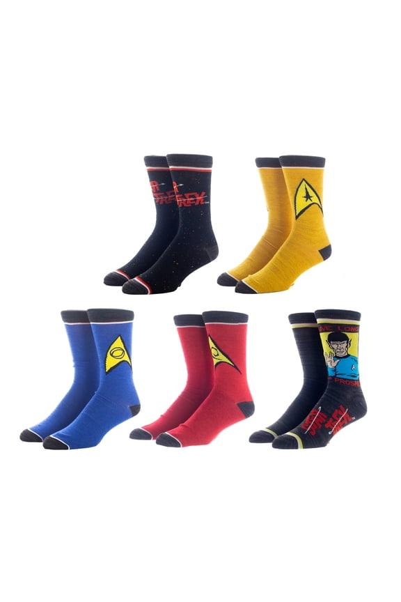 Star Trek Crew Socks 5 Pack Set for men