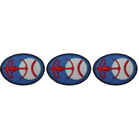 Star Trek DS9 Baseball Holosuite Prop Logo 3.5" Tall Embroidered Patch Set of 3