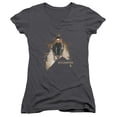 thumbnail image 1 of Star Trek Dark Villain Junior Women's V-Neck T-Shirt Charcoal, 1 of 1