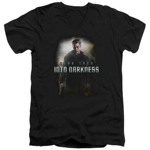 Star Trek Darkness Kirk Adult V-Neck T-Shirt Black