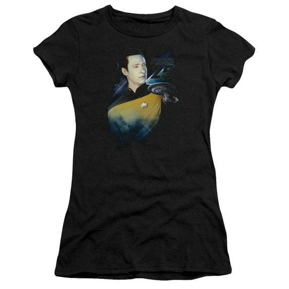 Star Trek - Data 25Th - Juniors Teen Girls Cap Sleeve Shirt - Small