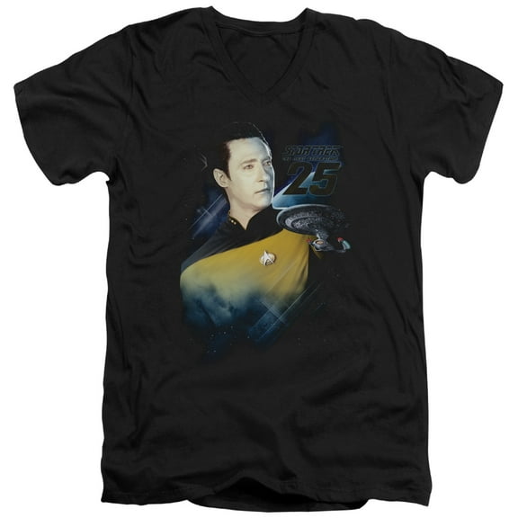 Star Trek - Data 25Th - Slim Fit V Neck Shirt - Large