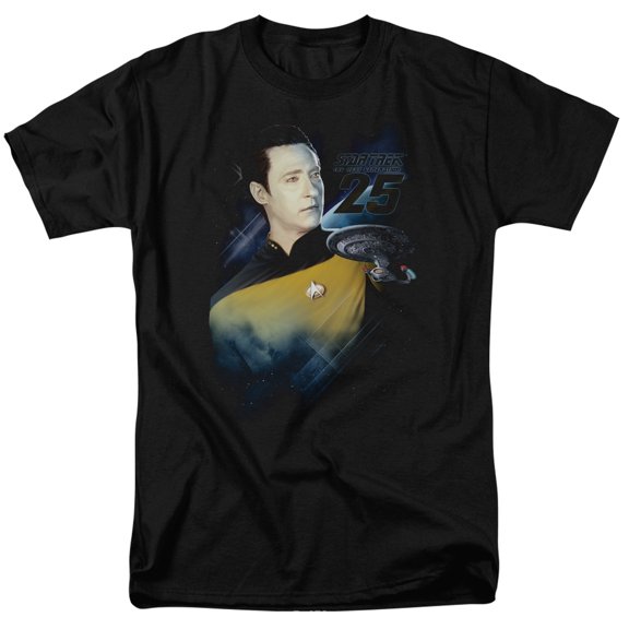 Star Trek - Data 25th - Adult Unisex Short Sleeve T-Shirt - Black