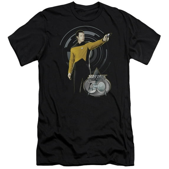Star Trek Data 30 Adult 30/1 T-Shirt Black
