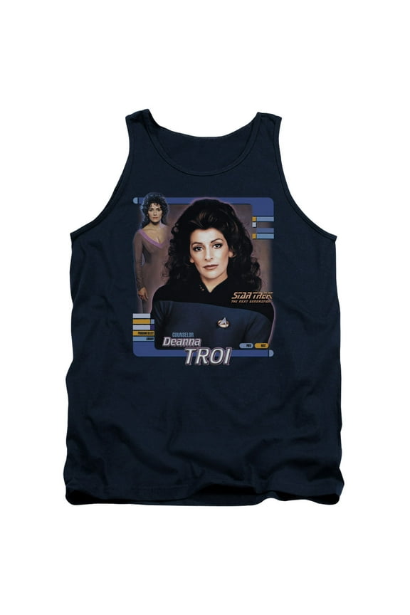 Star Trek Deanna Troi Adult Tank Top Navy