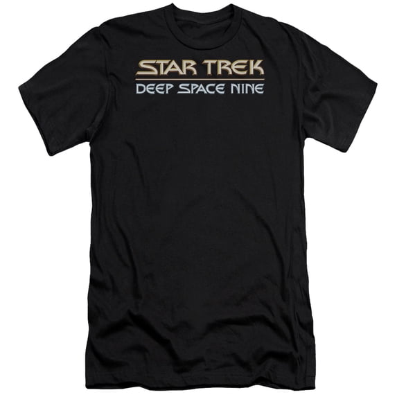 Star Trek Deep Space Nine Logo Premium Canvas Adult Slim Fit 30/1 T-Shirt Black