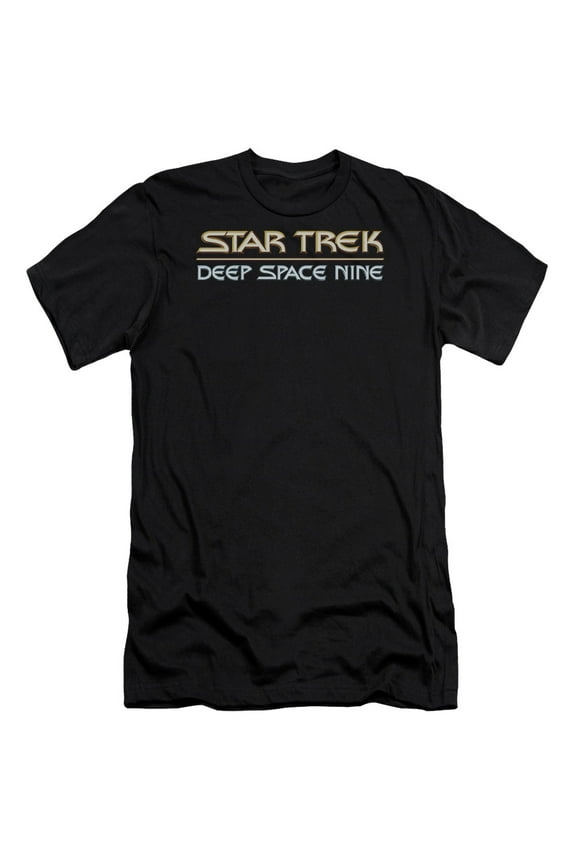 Star Trek Deep Space Nine Logo Premium Canvas Adult Slim Fit 30/1 T-Shirt Black