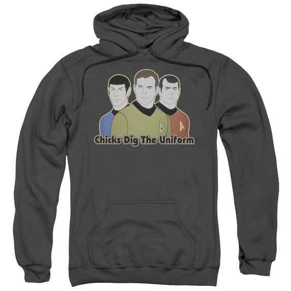 Star Trek Dig It Adult Pullover Hoodie Sweatshirt Charcoal