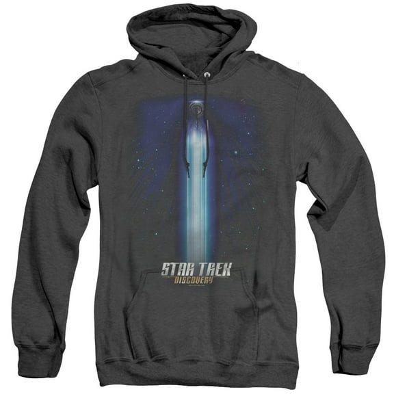 Star Trek Discovery Beams Adult Heather Hoodie Sweatshirt Black