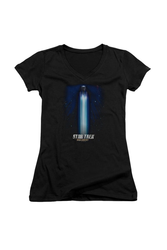 Star Trek Discovery Beams Junior Women's V-Neck T-Shirt Black