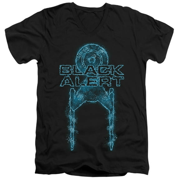 Star Trek Discovery Black Alert Adult V-Neck 30/1 T-Shirt Black
