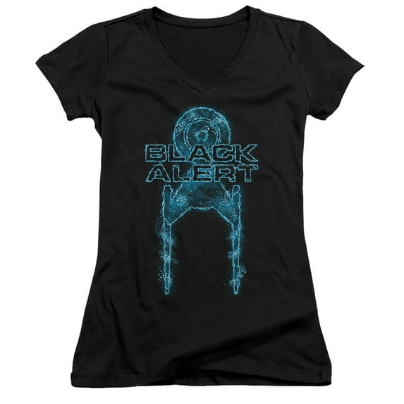 Star Trek Discovery Black Alert Junior Women's V-Neck T-Shirt Black
