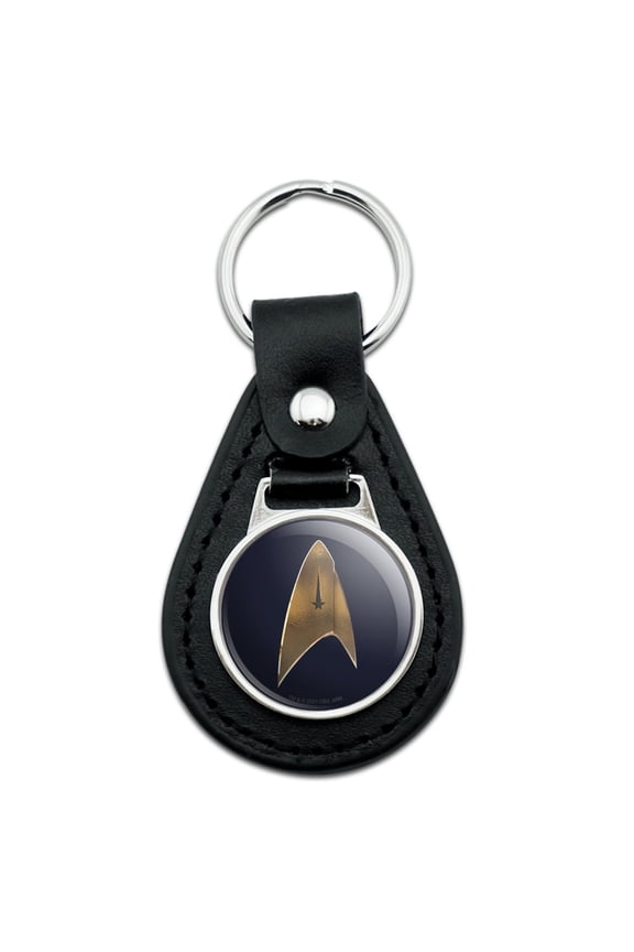 Star Trek Discovery Delta Shield Black Leather Keychain