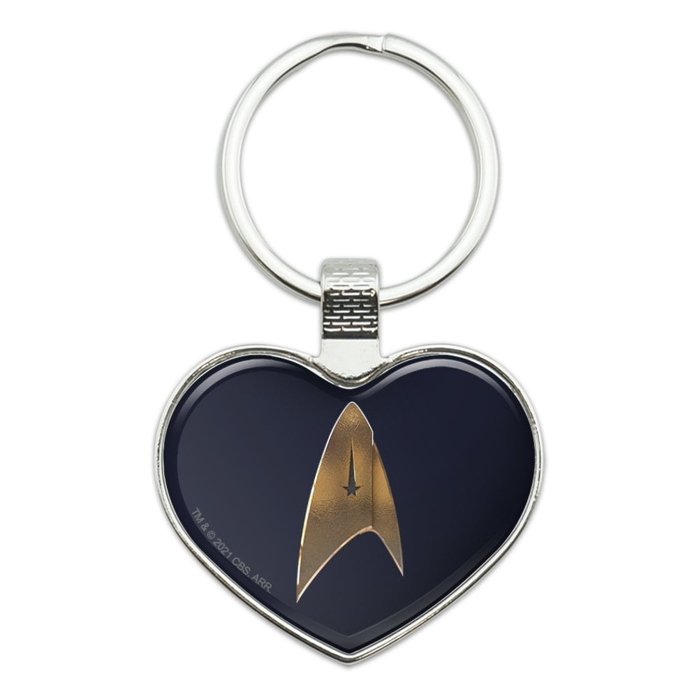 Star Trek Discovery Delta Shield Keychain Heart Love Metal Key