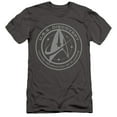 thumbnail image 1 of Star Trek Discovery Discovery Crest Adult 30/1 T-Shirt Charcoal, 1 of 1