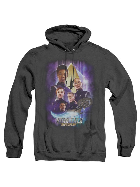 Star Trek Discovery Discoverys Finest Adult Heather Hoodie Sweatshirt Black