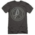 thumbnail image 1 of Star Trek Discovery Enterprise Crest Adult 30/1 T-Shirt Charcoal, 1 of 1