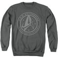 thumbnail image 1 of Star Trek Discovery Enterprise Crest Adult Crewneck Sweatshirt Charcoal, 1 of 1