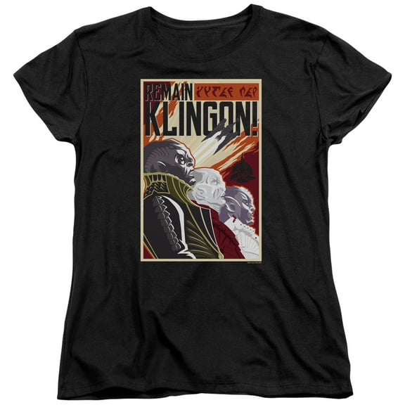 Star Trek Discovery - Remain Klingson Poster - Women's Short Sleeve Shirt - Large