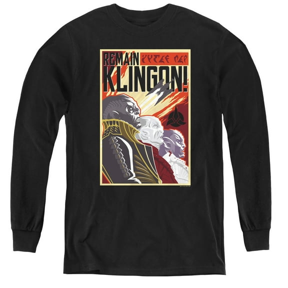 Star Trek Discovery - Remain Klingson Poster - Youth Long Sleeve Shirt - Medium