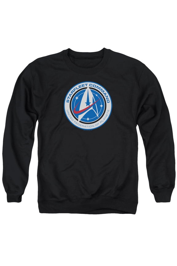 Star Trek Discovery Starfleet Command Adult Crewneck Sweatshirt Black