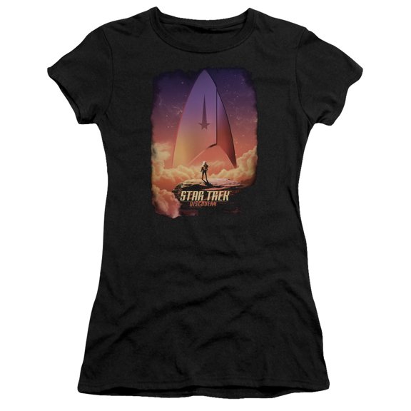 Star Trek Discovery The Explorer Junior Women's Sheer T-Shirt Black