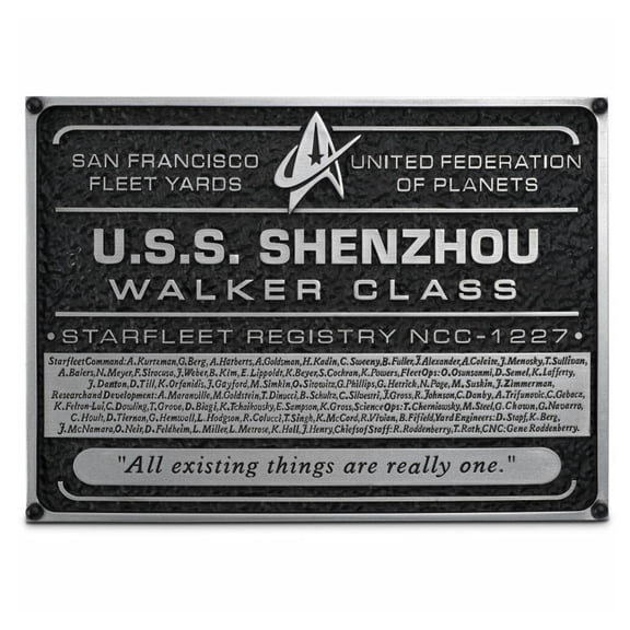 Eaglemoss Star Trek Discovery Shenzhou NC-1227 Dedication Plaque Replica
