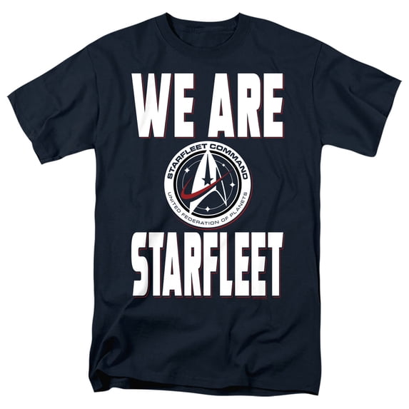 Star Trek Discovery We Are Starfleet Adult 18/1 T-Shirt Navy