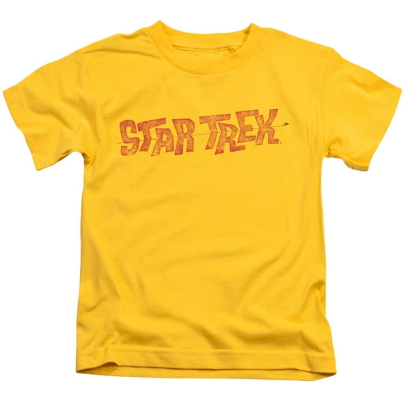 Star Trek Distressed Comic Logo Youth 18/1 T-Shirt Yellow