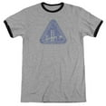 thumbnail image 1 of Star Trek & Distressed Logo Adult Ringer Cotton T-Shirt, Heather & Black - 3X, 1 of 1
