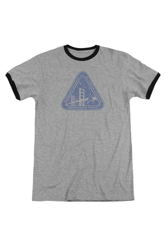 Star Trek Distressed Logo Adult Ringer Heather Black