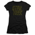 thumbnail image 1 of Star Trek Distressed Logo Junior Women's Sheer T-Shirt Black, 1 of 2