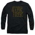 thumbnail image 1 of Star Trek Distressed Logo Long Sleeve Adult 18/1 T-Shirt Black, 1 of 1