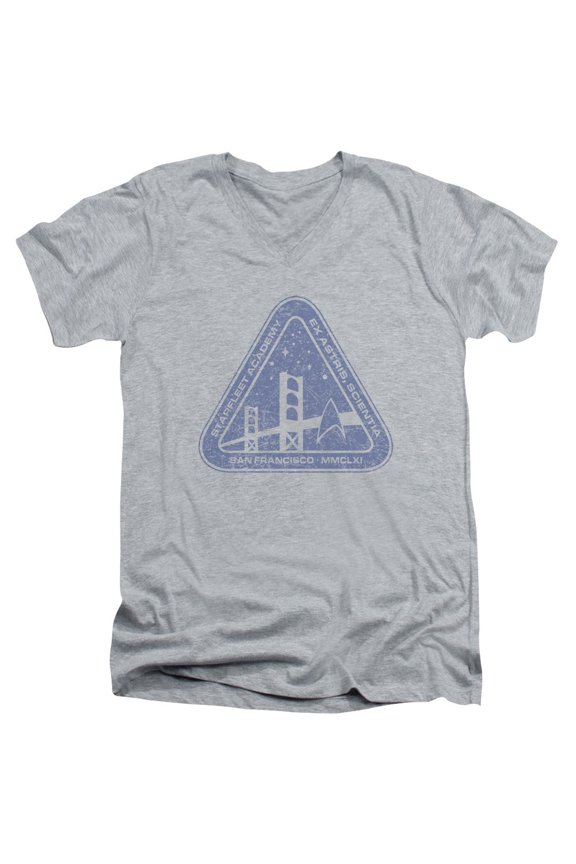 Star Trek - Distressed Logo - Slim Fit V Neck Shirt - Large