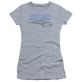 thumbnail image 1 of Star Trek Distressed Tng Junior Women's Sheer T-Shirt Athletic Heather, 1 of 2