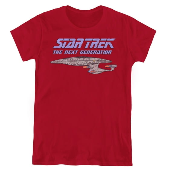 Star Trek Distressed Tng Women's T-Shirt Cardinal