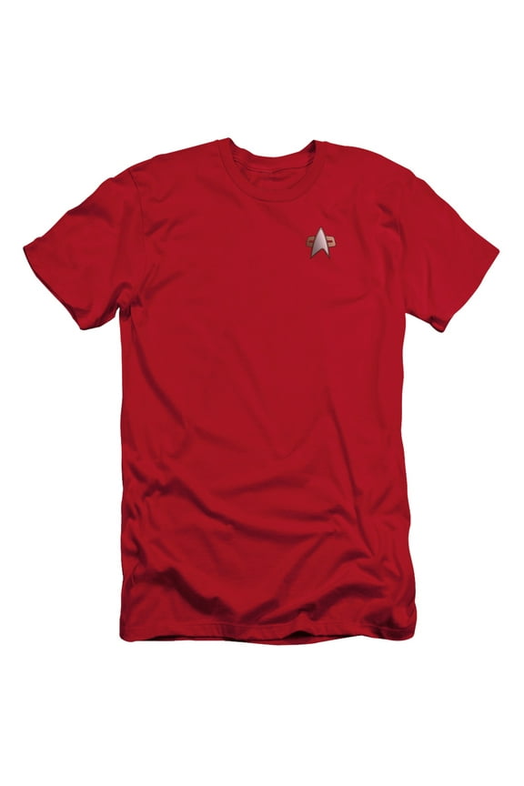 Star Trek Ds9 Command Emblem Adult 30/1 T-Shirt Cardinal