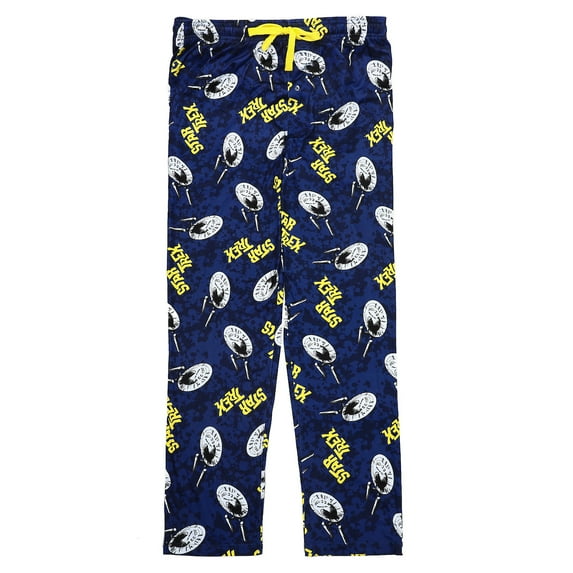 Star Trek Emblem And Lightning Bolts Men's Navy Sleep Pajama Pants-Medium
